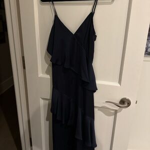 Navy Ramy Brook ruffle maxi dress